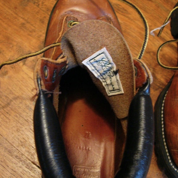 VTG 1960 Label L.L Bean Maine Hunting Mountaineering Hiking Boots Mens 7.5 - Picture 3 of 4